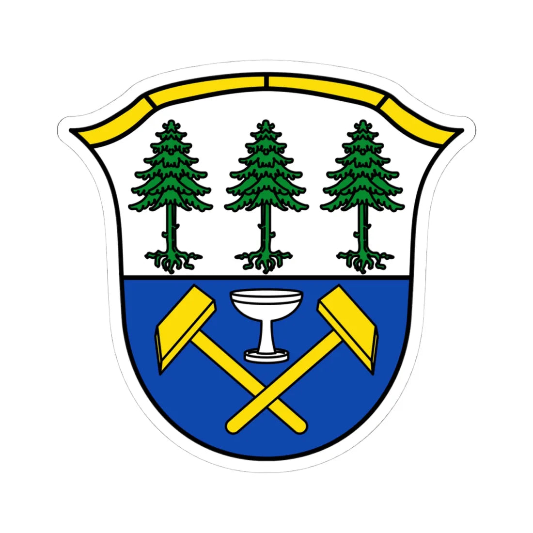 DEU Fichtelberg Oberfranken COA (Germany) (Coat of Arms) STICKER Vinyl Kiss-Cut Decal 4 Inch White - The Sticker Space