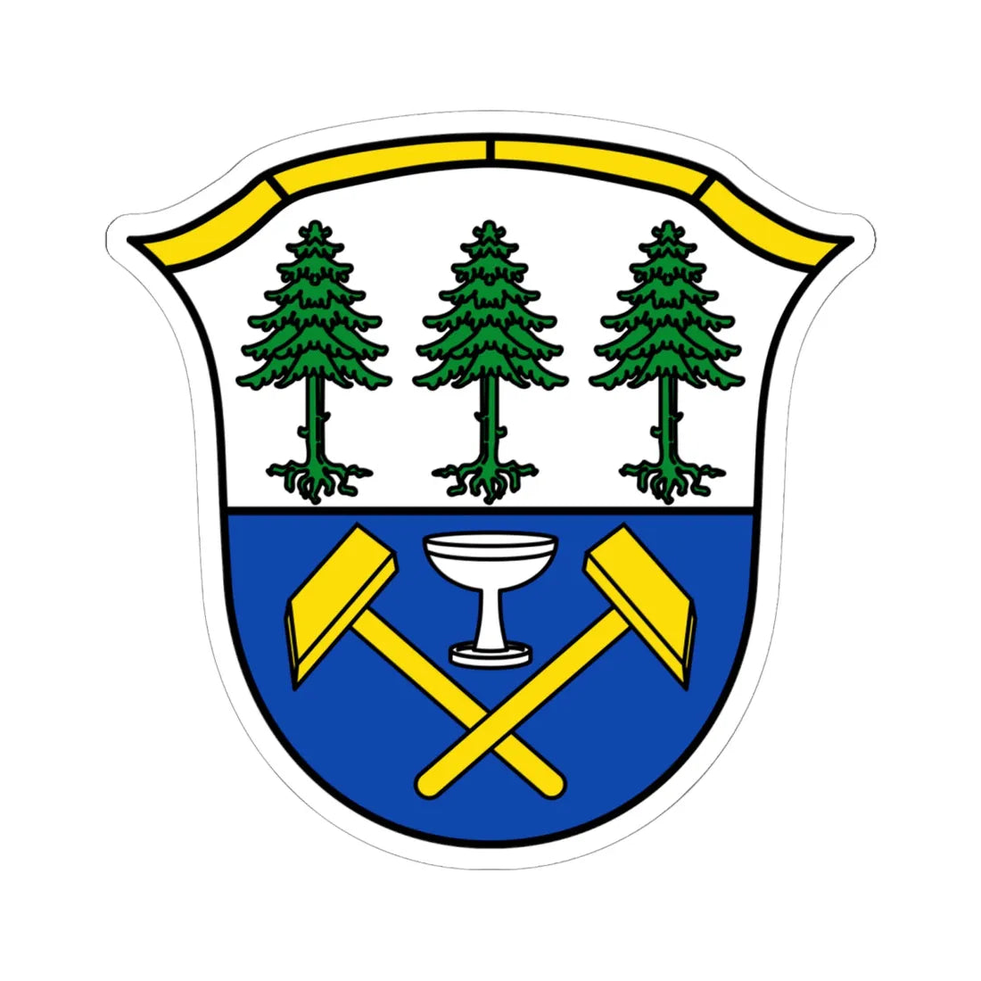DEU Fichtelberg Oberfranken COA (Germany) (Coat of Arms) STICKER Vinyl Kiss-Cut Decal 6 Inch White - The Sticker Space