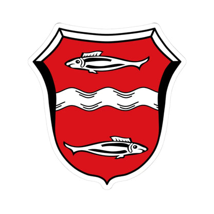 DEU Fischach COA (Germany) (Coat of Arms) STICKER Vinyl Kiss-Cut Decal 3 Inch White - The Sticker Space