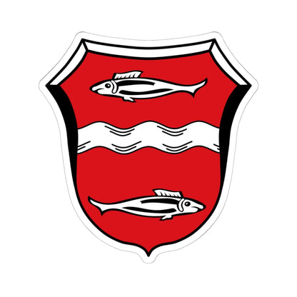 DEU Fischach COA (Germany) (Coat of Arms) STICKER Vinyl Kiss-Cut Decal 6 Inch White - The Sticker Space