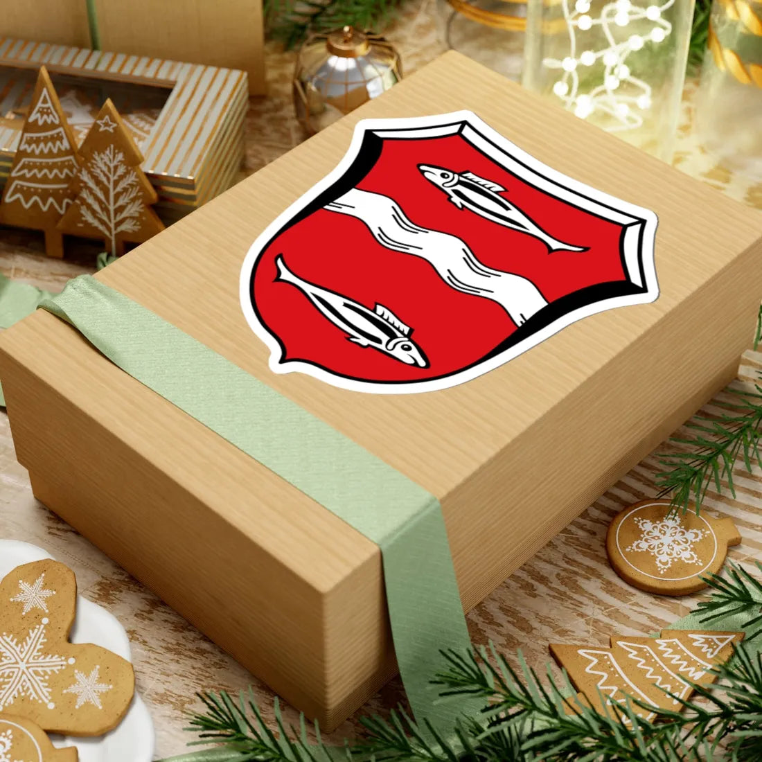 DEU Fischach COA (Germany) (Coat of Arms) STICKER Vinyl Kiss-Cut Decal - The Sticker Space