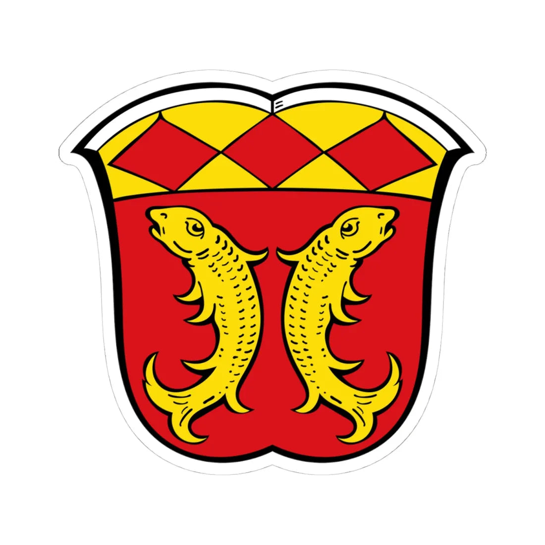 DEU Fischen im Allgäu COA (Germany) (Coat of Arms) STICKER Vinyl Kiss-Cut Decal 4 Inch White - The Sticker Space