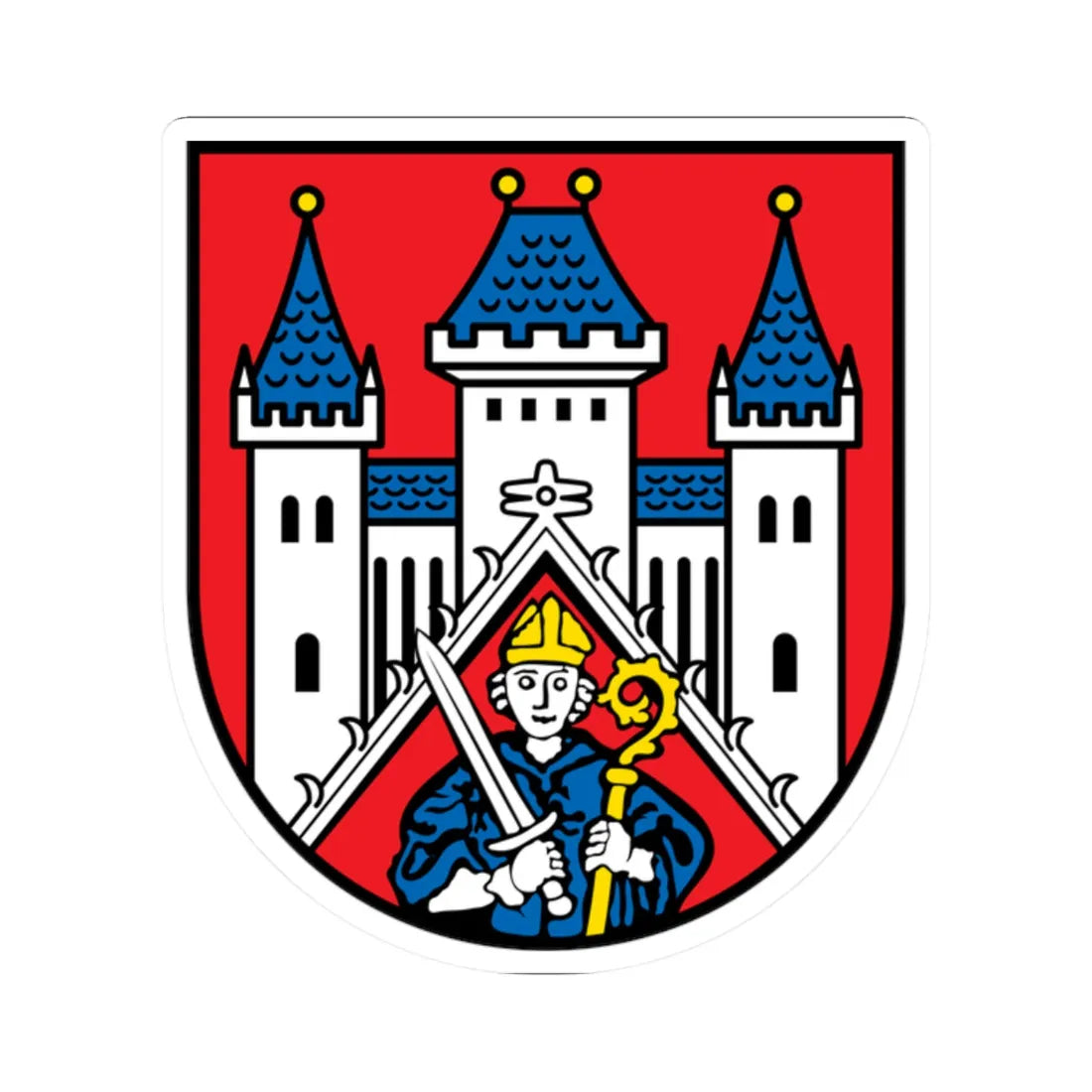 DEU Fladungen COA (Germany) (Coat of Arms) STICKER Vinyl Kiss-Cut Decal 2 Inch White - The Sticker Space