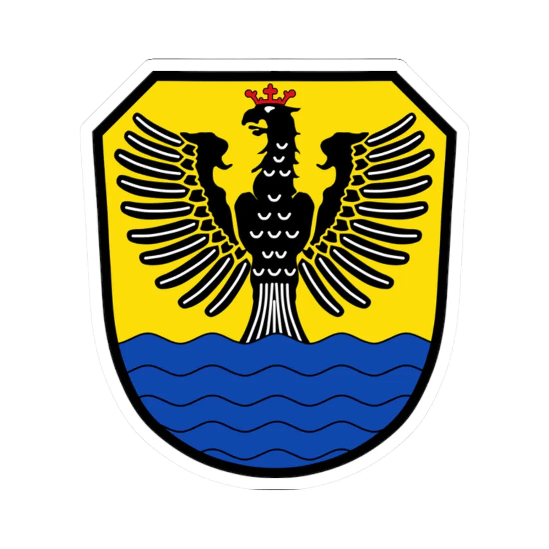 DEU Floß Oberpfalz COA (Germany) (Coat of Arms) STICKER Vinyl Kiss-Cut Decal 2 Inch White - The Sticker Space