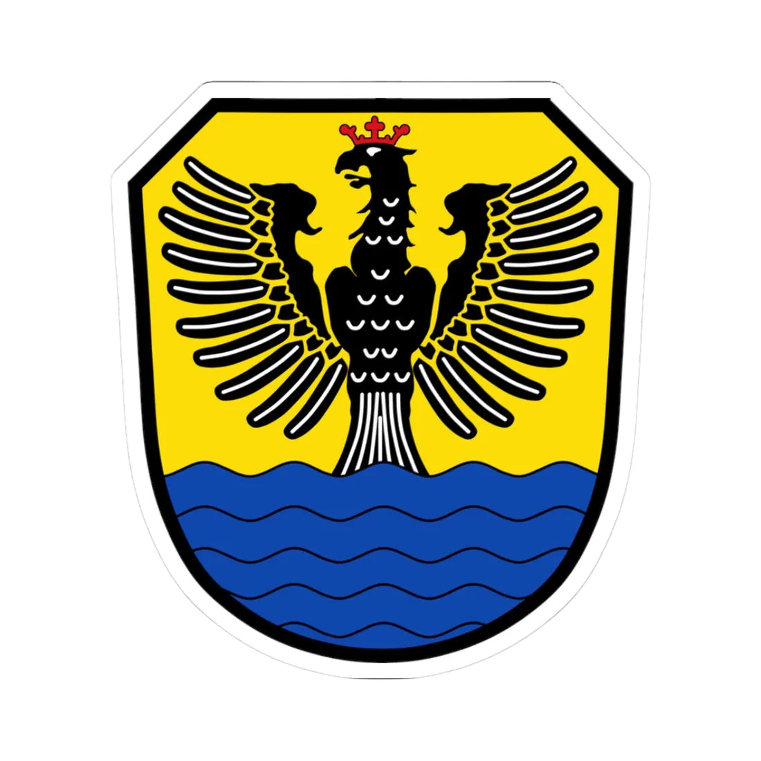 DEU Floß Oberpfalz COA (Germany) (Coat of Arms) STICKER Vinyl Kiss-Cut Decal 3 Inch White - The Sticker Space