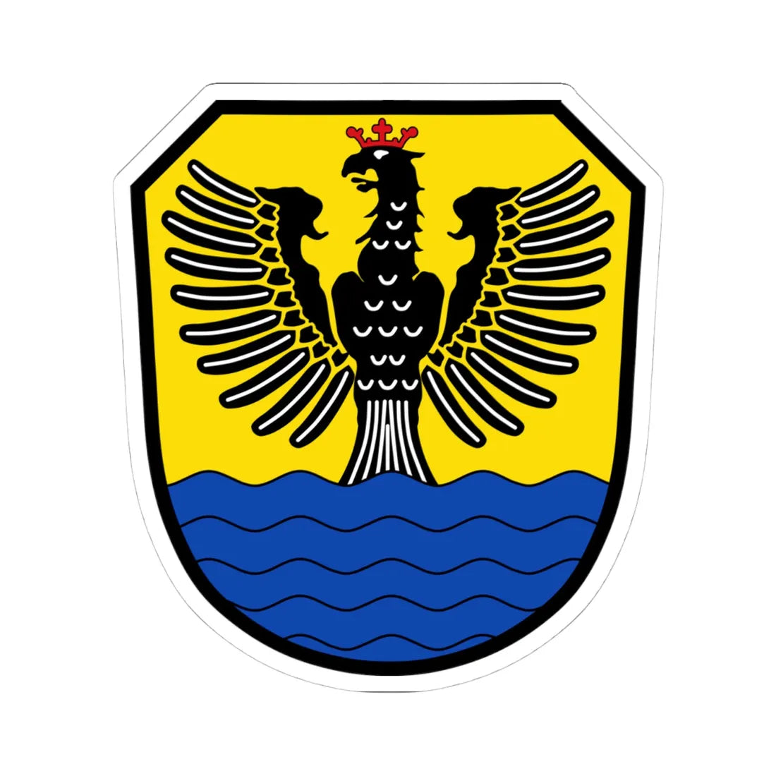 DEU Floß Oberpfalz COA (Germany) (Coat of Arms) STICKER Vinyl Kiss-Cut Decal 4 Inch White - The Sticker Space