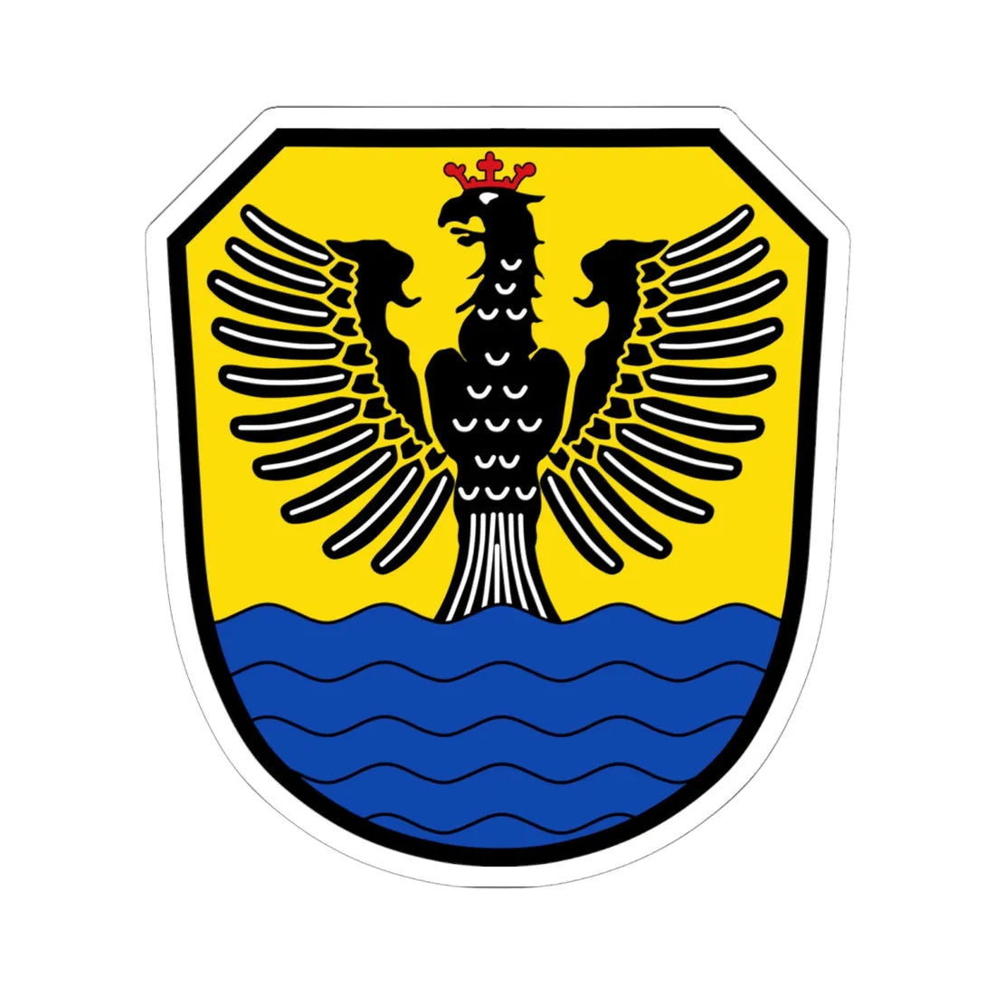 DEU Floß Oberpfalz COA (Germany) (Coat of Arms) STICKER Vinyl Kiss-Cut Decal 6 Inch White - The Sticker Space