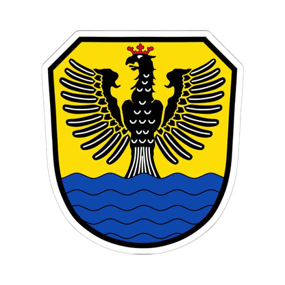 DEU Floß Oberpfalz COA (Germany) (Coat of Arms) STICKER Vinyl Kiss-Cut Decal 6 Inch White - The Sticker Space