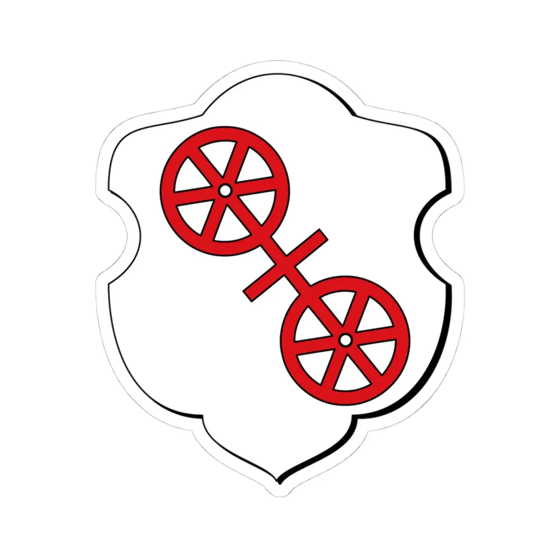 DEU Fritzlar COA (Germany) (Coat of Arms) STICKER Vinyl Kiss-Cut Decal 4 Inch White - The Sticker Space