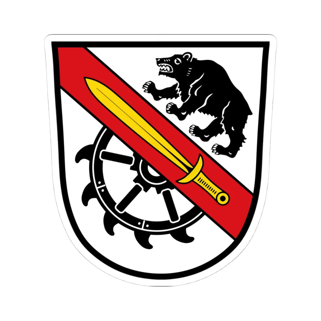 DEU Furth Niederbayern COA (Germany) (Coat of Arms) STICKER Vinyl Kiss-Cut Decal 4 Inch White - The Sticker Space