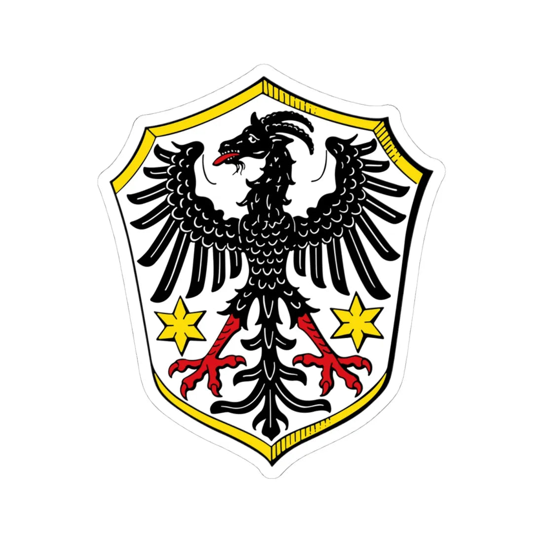 DEU Gemuenden Wohra COA (Germany) (Coat of Arms) STICKER Vinyl Kiss-Cut Decal 4 Inch White - The Sticker Space