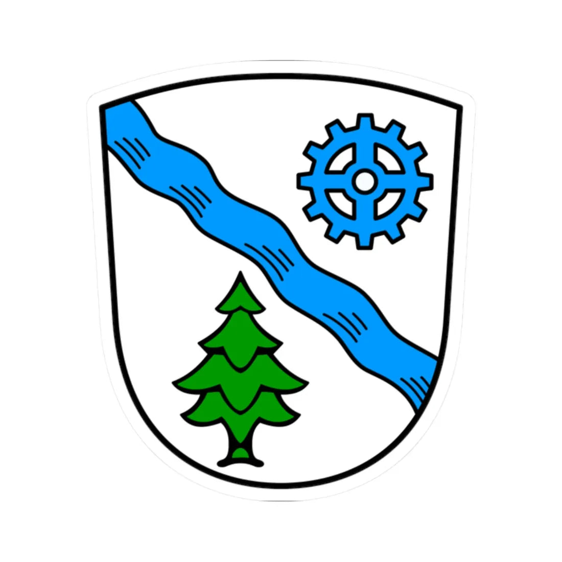 DEU Geretsried COA (Germany) (Coat of Arms) STICKER Vinyl Kiss-Cut Decal 2 Inch White - The Sticker Space