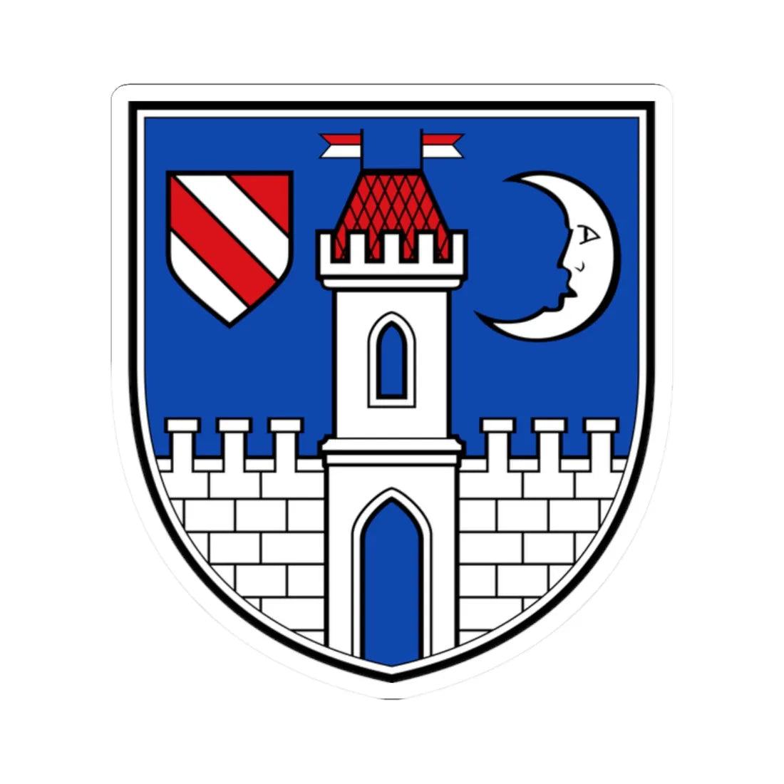 DEU Glauchau COA (Germany) (Coat of Arms) STICKER Vinyl Kiss-Cut Decal 2 Inch White - The Sticker Space