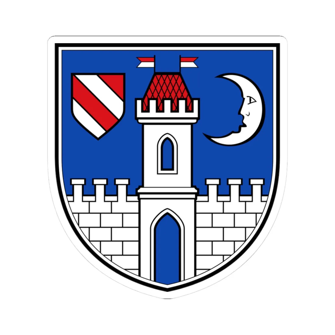 DEU Glauchau COA (Germany) (Coat of Arms) STICKER Vinyl Kiss-Cut Decal 3 Inch White - The Sticker Space