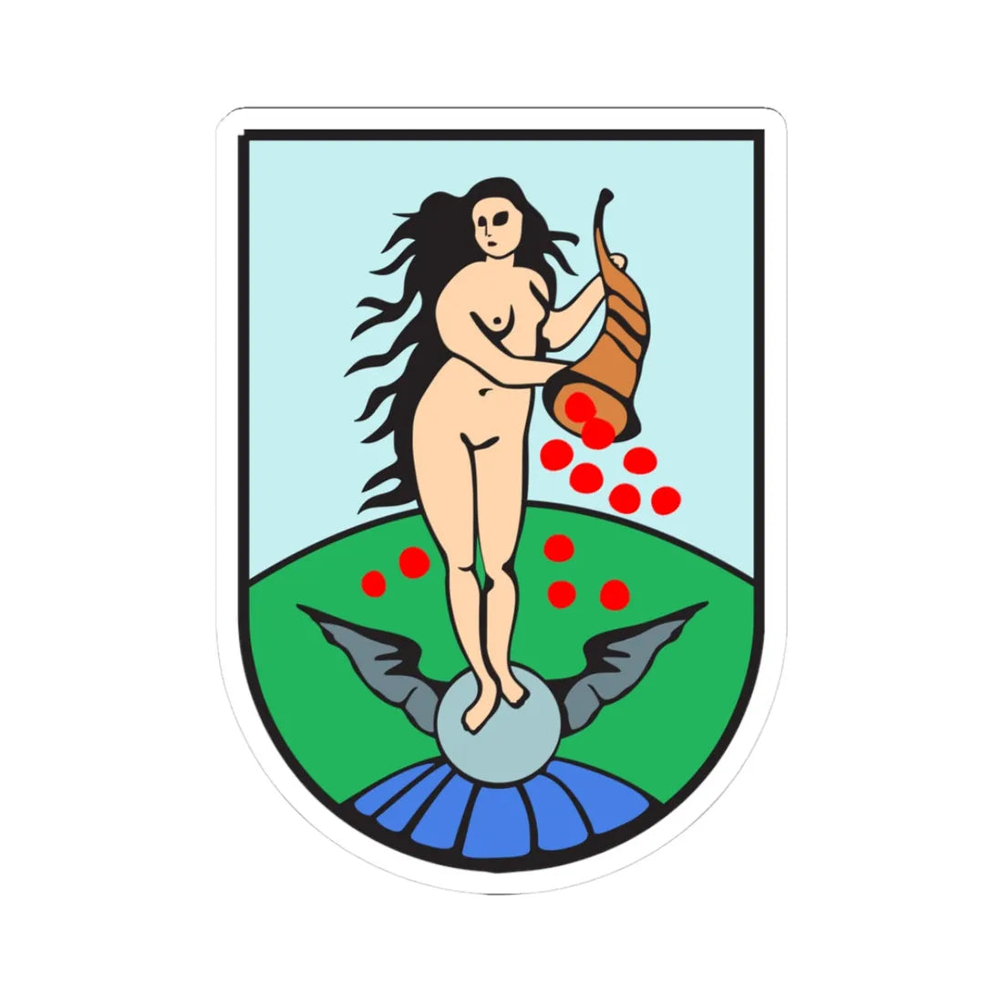 DEU Gornau Erzgebirge COA (Germany) (Coat of Arms) STICKER Vinyl Kiss-Cut Decal 3 Inch White - The Sticker Space