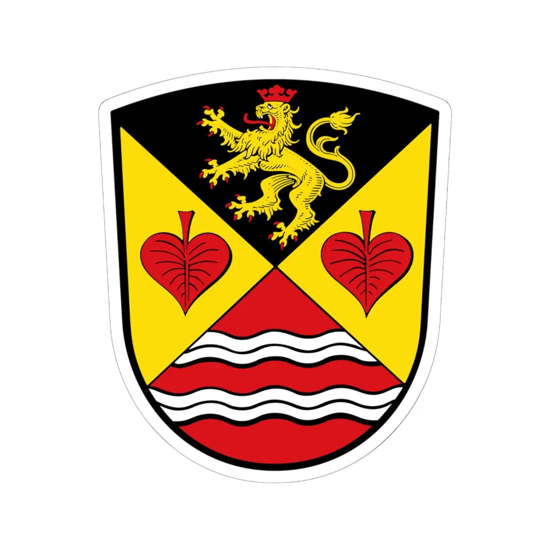 DEU Grasellenbach COA (Germany) (Coat of Arms) STICKER Vinyl Kiss-Cut Decal 6 Inch White - The Sticker Space