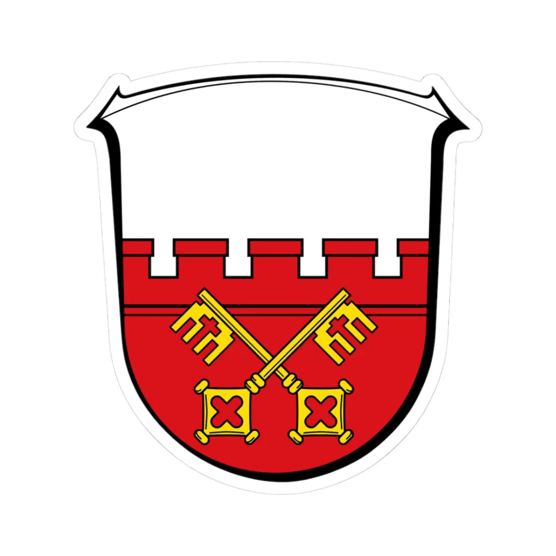 DEU Großkrotzenburg COA (Germany) (Coat of Arms) STICKER Vinyl Kiss-Cut Decal 3 Inch White - The Sticker Space