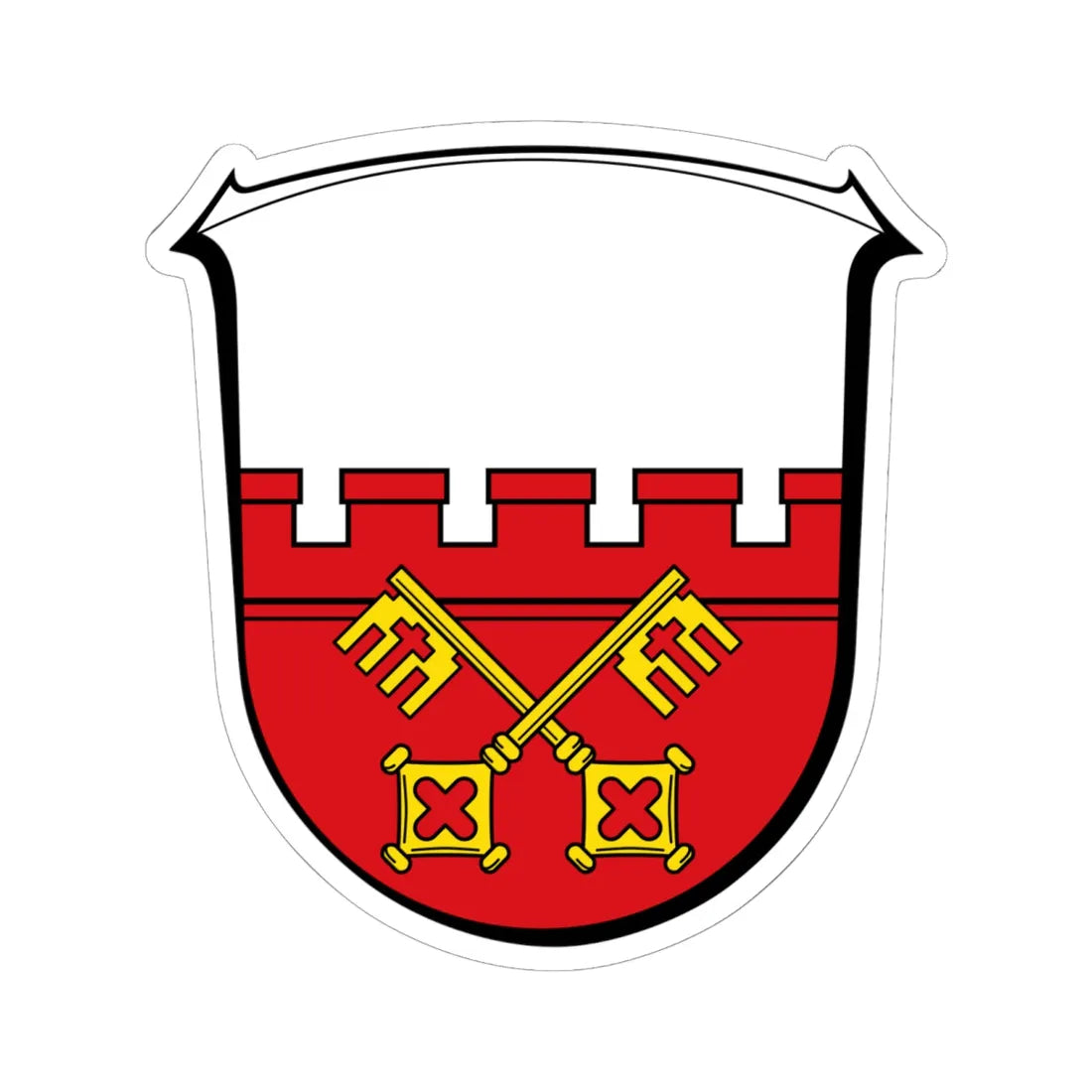 DEU Großkrotzenburg COA (Germany) (Coat of Arms) STICKER Vinyl Kiss-Cut Decal 6 Inch White - The Sticker Space