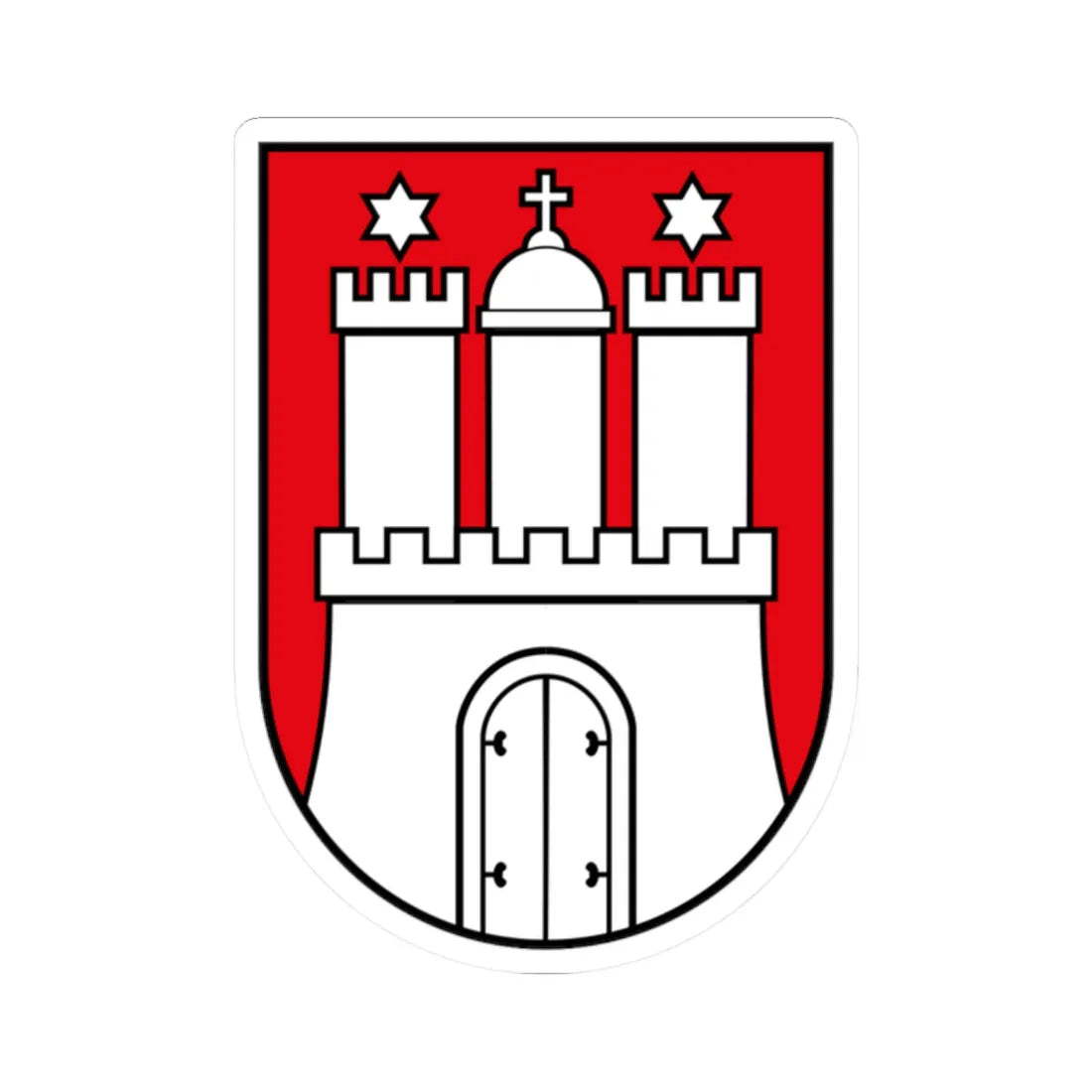 DEU Hamburg COA (Germany) (Coat of Arms) STICKER Vinyl Kiss-Cut Decal 2 Inch White - The Sticker Space
