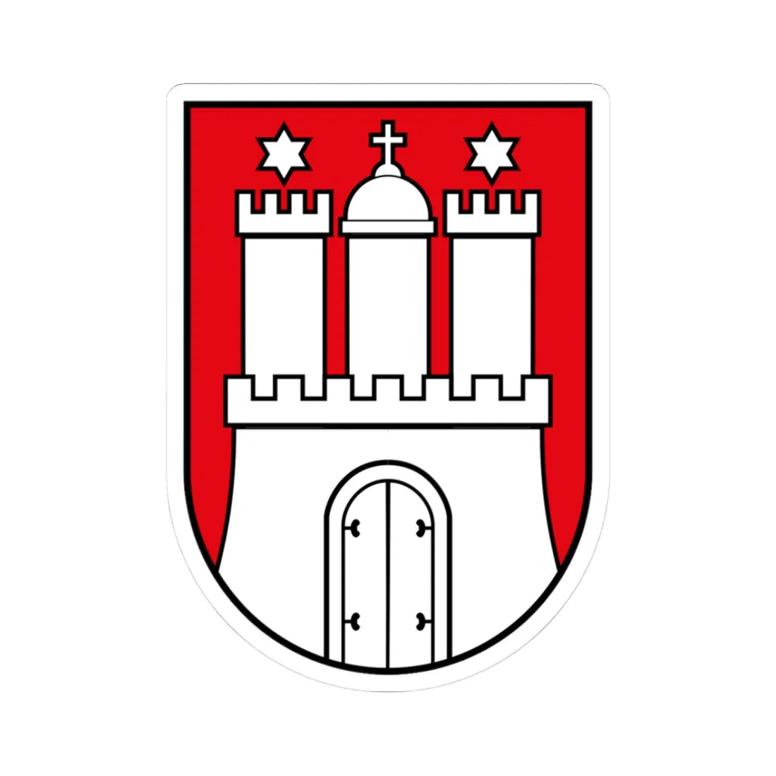 DEU Hamburg COA (Germany) (Coat of Arms) STICKER Vinyl Kiss-Cut Decal 3 Inch White - The Sticker Space