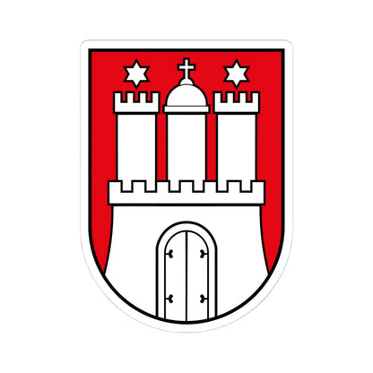 DEU Hamburg COA (Germany) (Coat of Arms) STICKER Vinyl Kiss-Cut Decal 4 Inch White - The Sticker Space