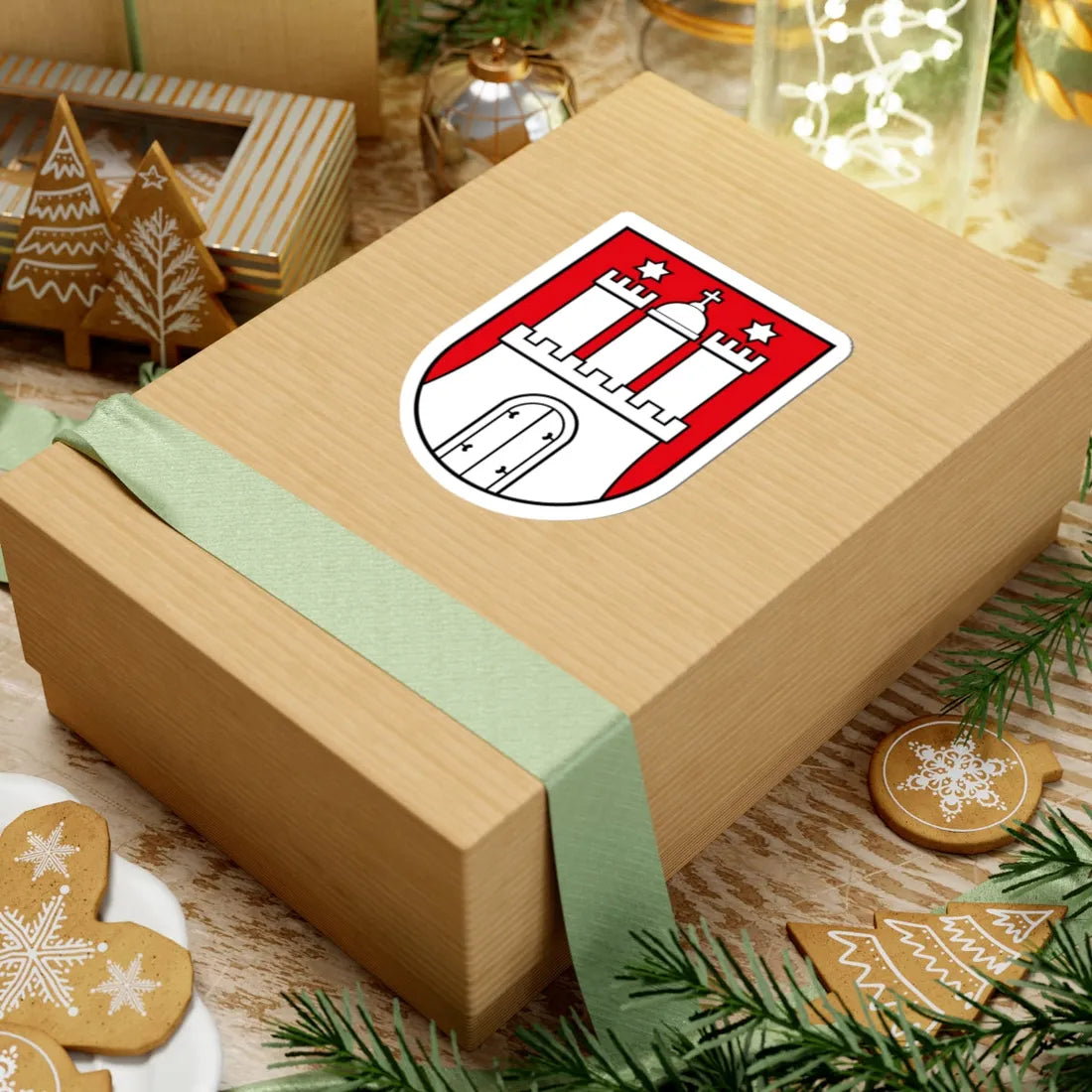 DEU Hamburg COA (Germany) (Coat of Arms) STICKER Vinyl Kiss-Cut Decal - The Sticker Space