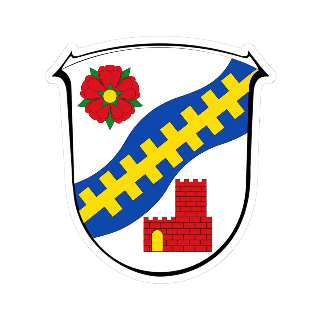 DEU Haunetal COA (Germany) (Coat of Arms) STICKER Vinyl Kiss-Cut Decal 3 Inch White - The Sticker Space