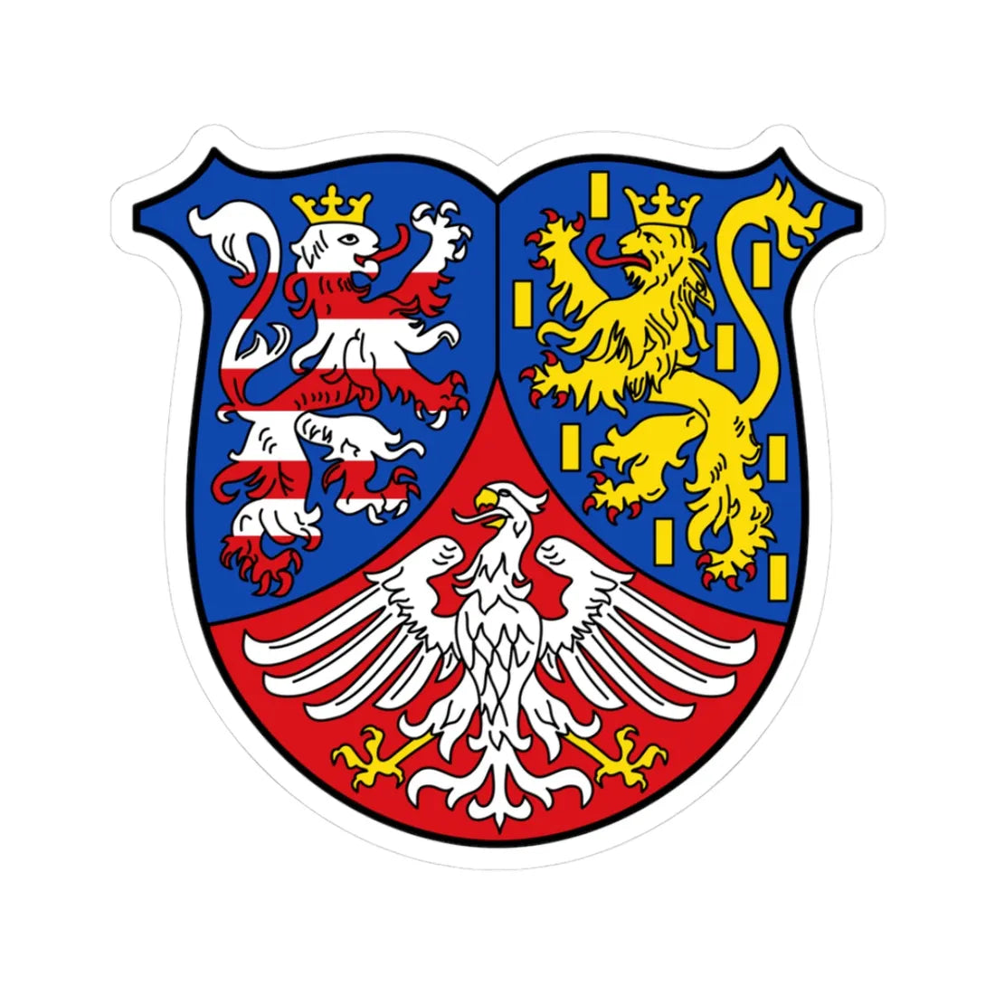 DEU Hessen-Nassau 1892-1944 COA (Germany) (Coat of Arms) STICKER Vinyl Kiss-Cut Decal - The Sticker Space