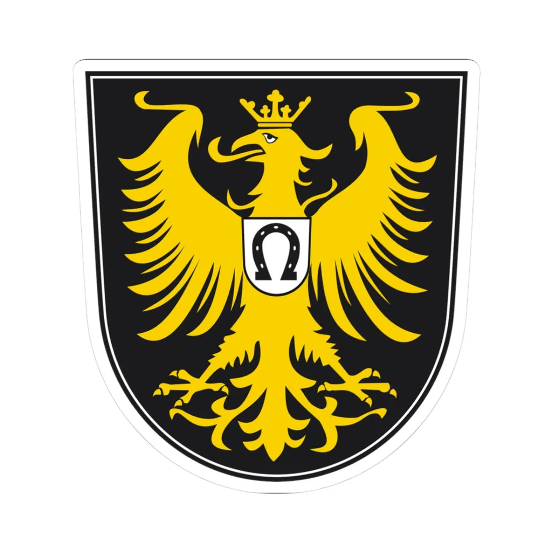 DEU Isny im Allgäu COA (Germany) (Coat of Arms) STICKER Vinyl Kiss-Cut Decal 3 Inch White - The Sticker Space