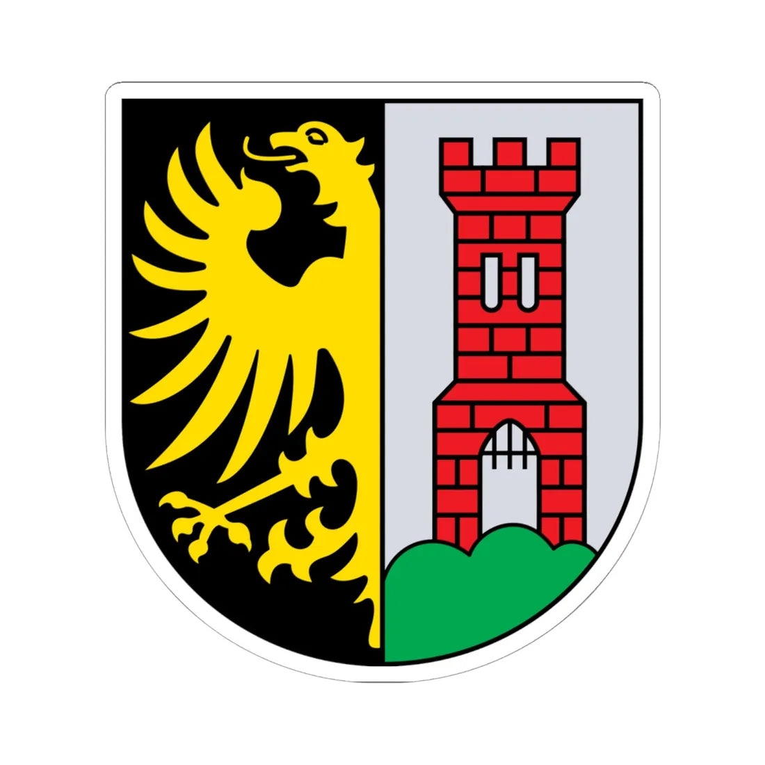 DEU Kempten Allgäu COA (Germany) (Coat of Arms) STICKER Vinyl Kiss-Cut Decal 6 Inch White - The Sticker Space
