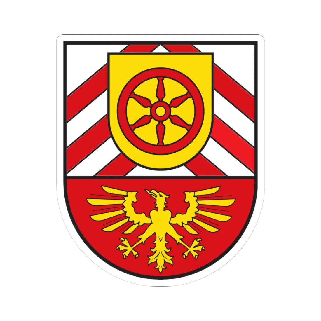 DEU Kreis Gütersloh COA (Germany) (Coat of Arms) STICKER Vinyl Kiss-Cut Decal 3 Inch White - The Sticker Space
