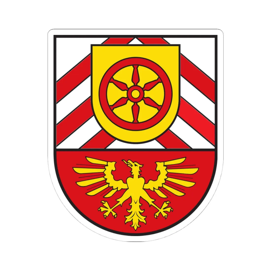 DEU Kreis Gütersloh COA (Germany) (Coat of Arms) STICKER Vinyl Kiss-Cut Decal 4 Inch White - The Sticker Space