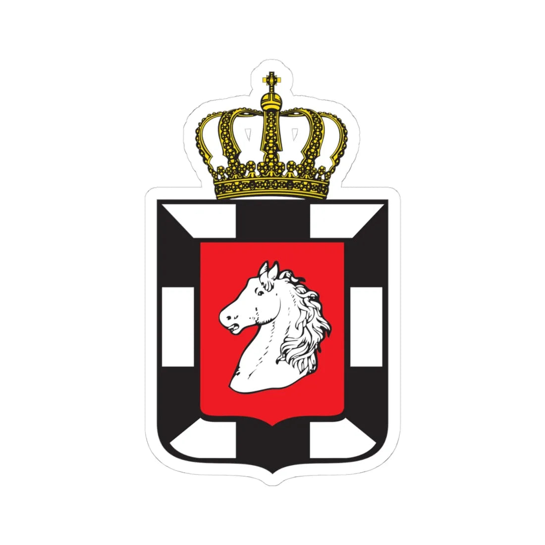 DEU Kreis Herzogtum Lauenburg COA (Germany) (Coat of Arms) STICKER Vinyl Kiss-Cut Decal 4 Inch White - The Sticker Space