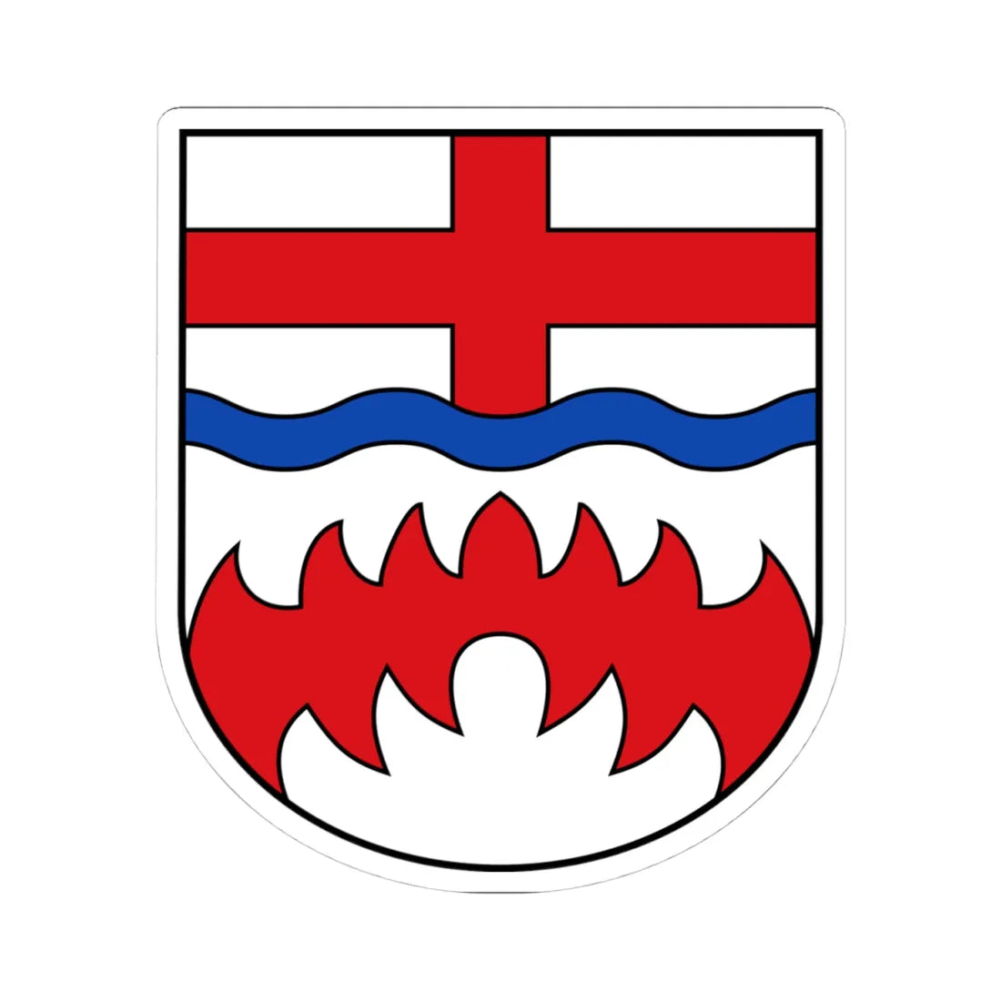 DEU Kreis Paderborn COA (Germany) (Coat of Arms) STICKER Vinyl Kiss-Cut Decal 4 Inch White - The Sticker Space