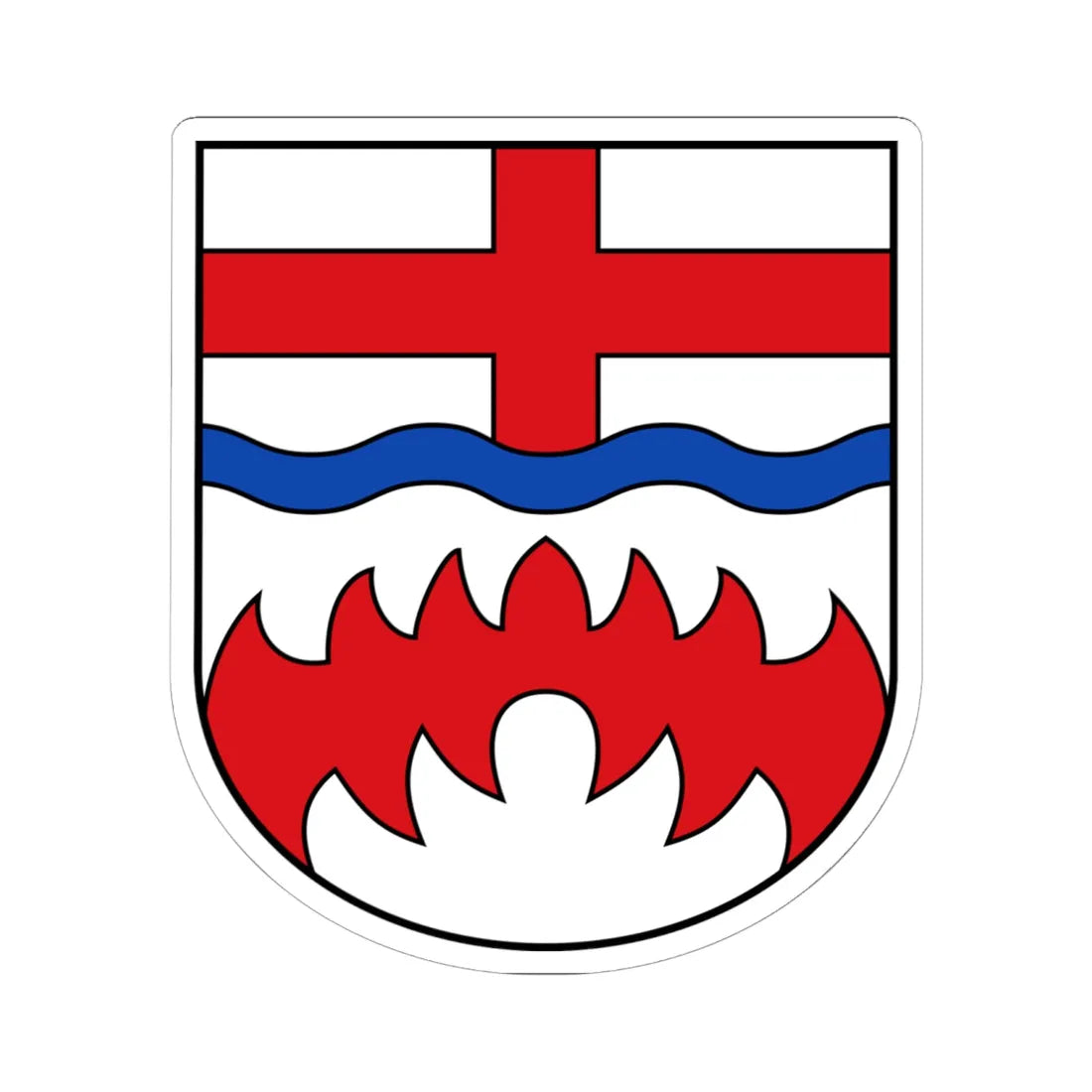 DEU Kreis Paderborn COA (Germany) (Coat of Arms) STICKER Vinyl Kiss-Cut Decal 6 Inch White - The Sticker Space