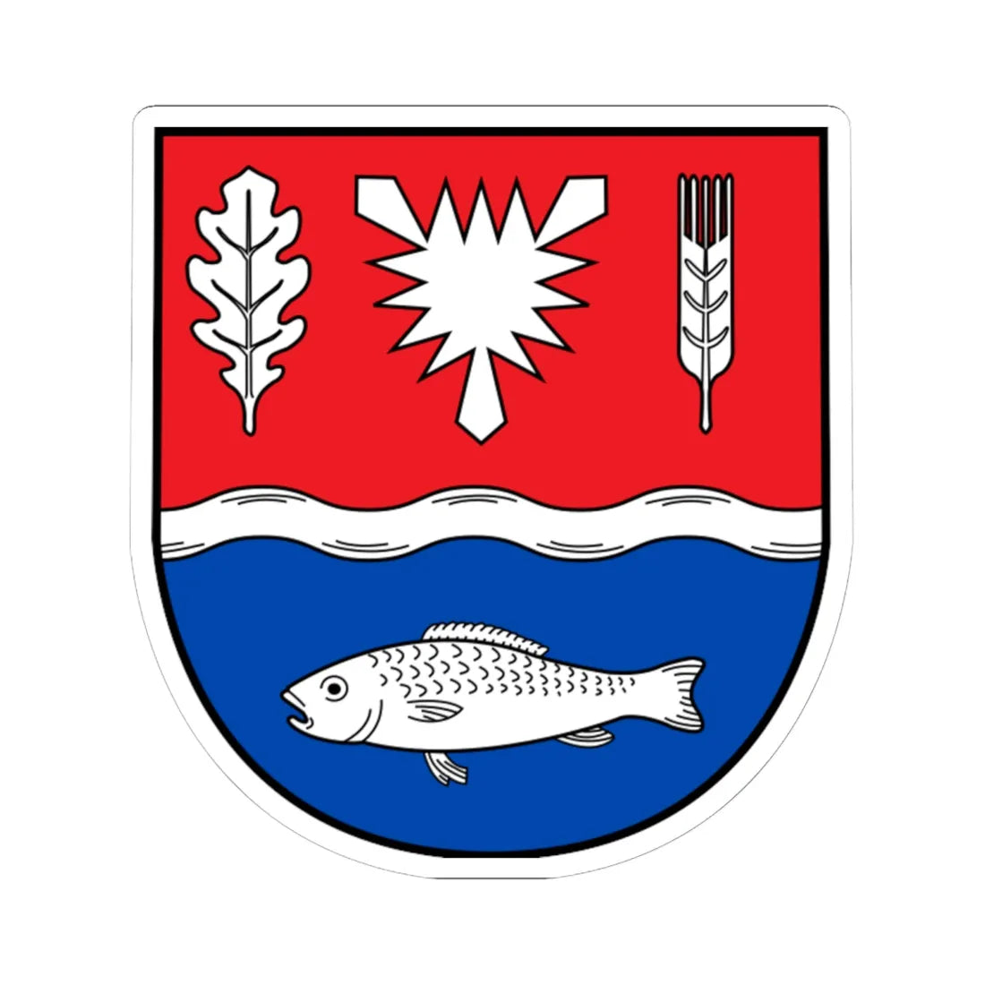 DEU Kreis Plön COA (Germany) (Coat of Arms) STICKER Vinyl Kiss-Cut Decal 6 Inch White - The Sticker Space