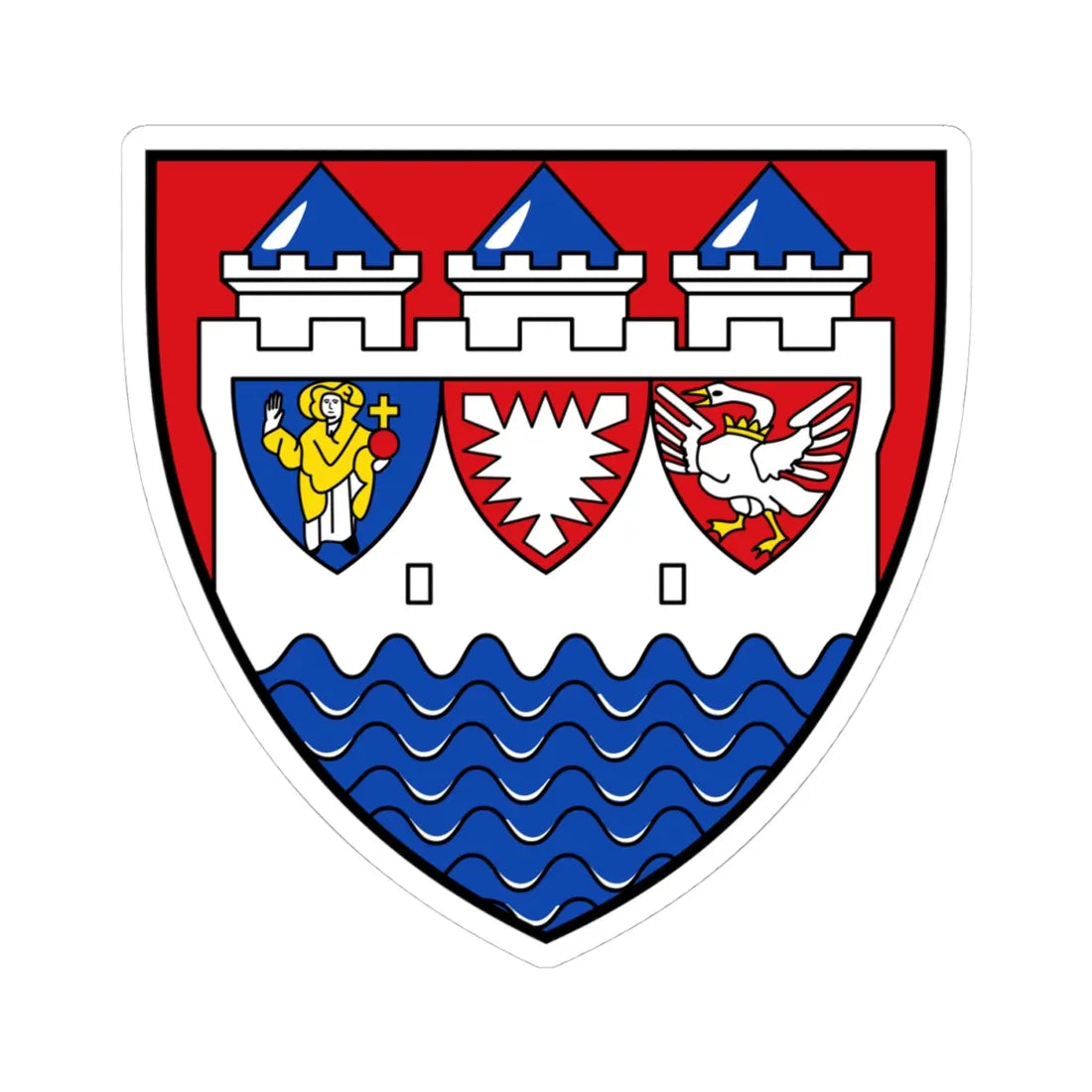 DEU Kreis Steinburg COA (Germany) (Coat of Arms) STICKER Vinyl Kiss-Cut Decal 4 Inch White - The Sticker Space