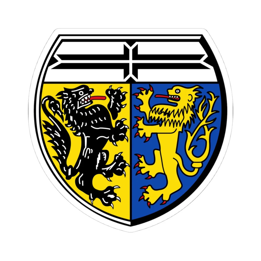 DEU Kreis Viersen COA (Germany) (Coat of Arms) STICKER Vinyl Kiss-Cut Decal 4 Inch White - The Sticker Space