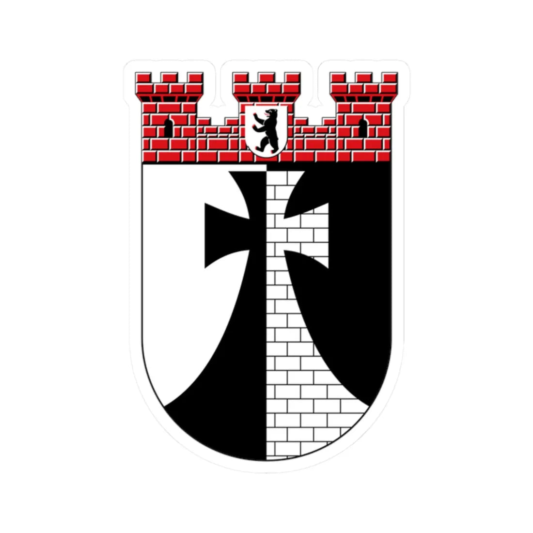 DEU Kreuzberg district COA (Germany) (Coat of Arms) STICKER Vinyl Kiss-Cut Decal 2 Inch White - The Sticker Space