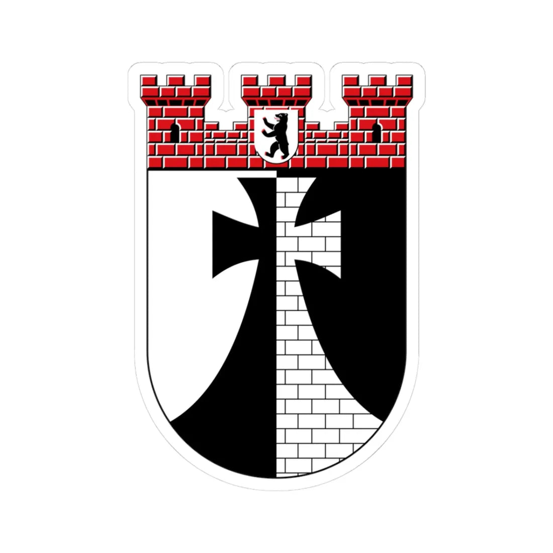 DEU Kreuzberg district COA (Germany) (Coat of Arms) STICKER Vinyl Kiss-Cut Decal 3 Inch White - The Sticker Space
