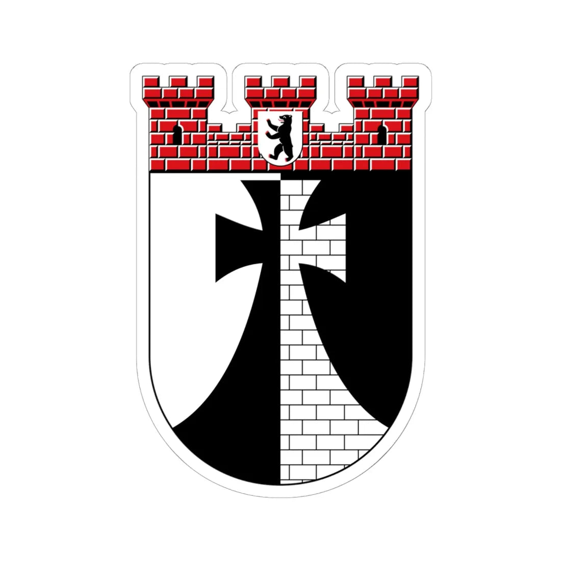 DEU Kreuzberg district COA (Germany) (Coat of Arms) STICKER Vinyl Kiss-Cut Decal 6 Inch White - The Sticker Space