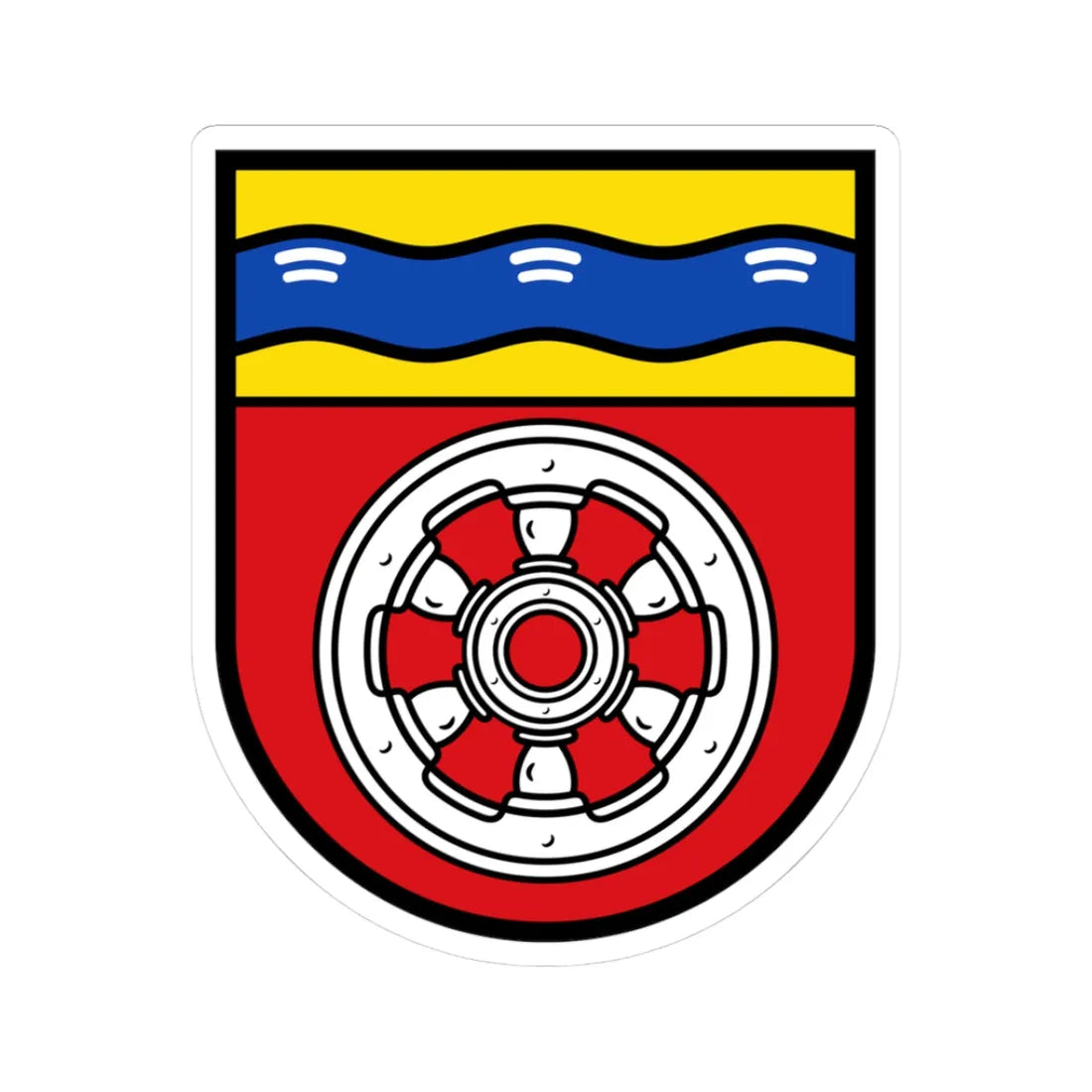 DEU Kriftel COA (Germany) (Coat of Arms) STICKER Vinyl Kiss-Cut Decal 3 Inch White - The Sticker Space