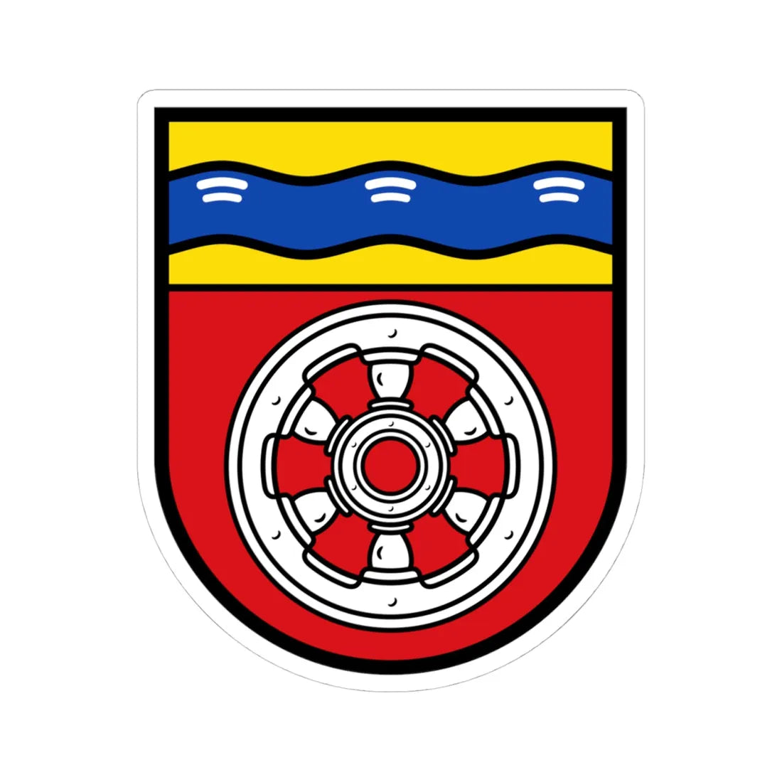 DEU Kriftel COA (Germany) (Coat of Arms) STICKER Vinyl Kiss-Cut Decal 4 Inch White - The Sticker Space