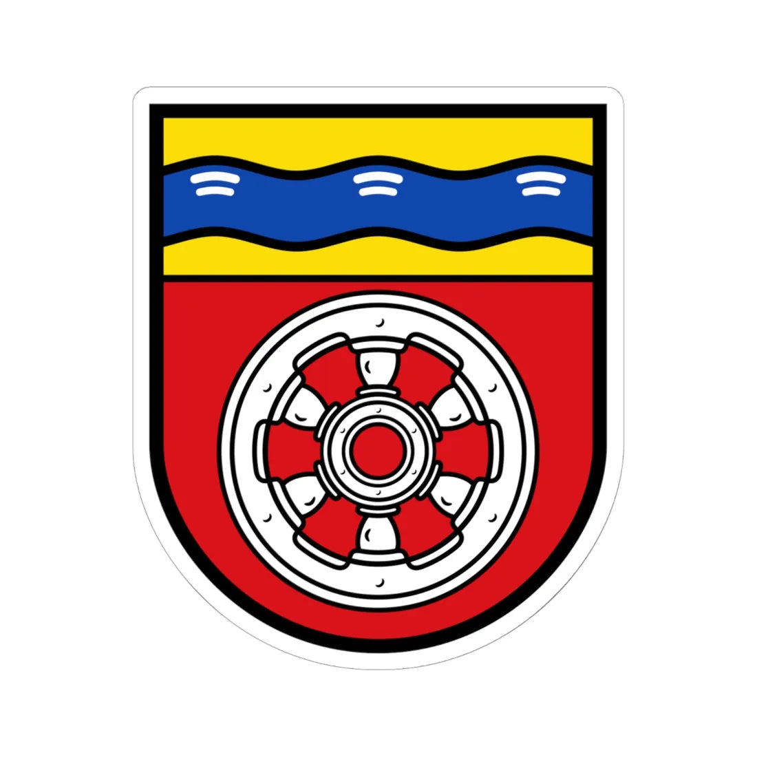 DEU Kriftel COA (Germany) (Coat of Arms) STICKER Vinyl Kiss-Cut Decal 6 Inch White - The Sticker Space