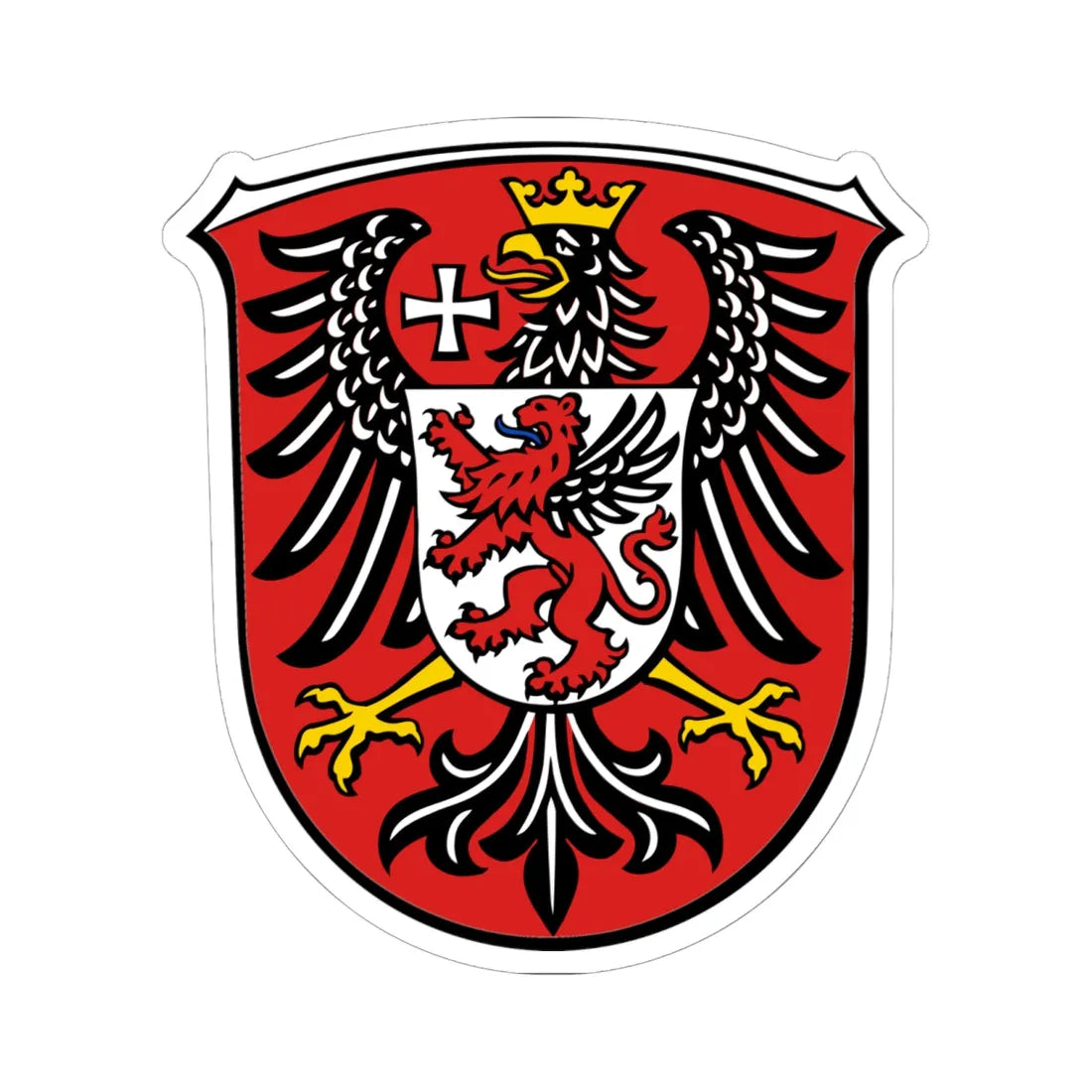 DEU Lahn Stadt COA (Germany) (Coat of Arms) STICKER Vinyl Kiss-Cut Decal 6 Inch White - The Sticker Space