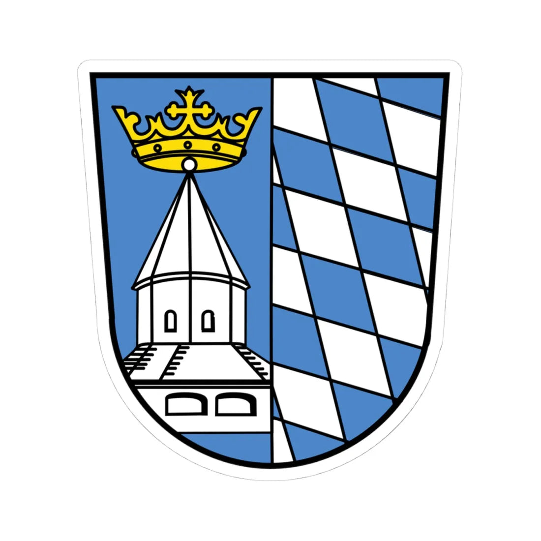 DEU Landkreis Altötting COA (Germany) (Coat of Arms) STICKER Vinyl Kiss-Cut Decal 4 Inch White - The Sticker Space