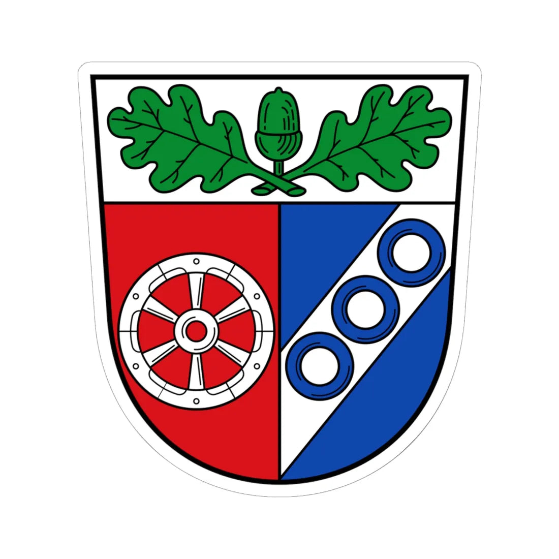 DEU Landkreis Aschaffenburg COA (Germany) (Coat of Arms) STICKER Vinyl Kiss-Cut Decal - The Sticker Space
