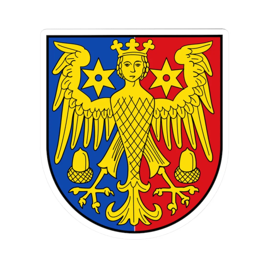 DEU Landkreis Aurich COA (Germany) (Coat of Arms) STICKER Vinyl Kiss-Cut Decal 2 Inch White - The Sticker Space