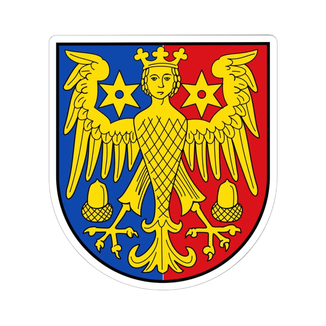 DEU Landkreis Aurich COA (Germany) (Coat of Arms) STICKER Vinyl Kiss-Cut Decal 6 Inch White - The Sticker Space