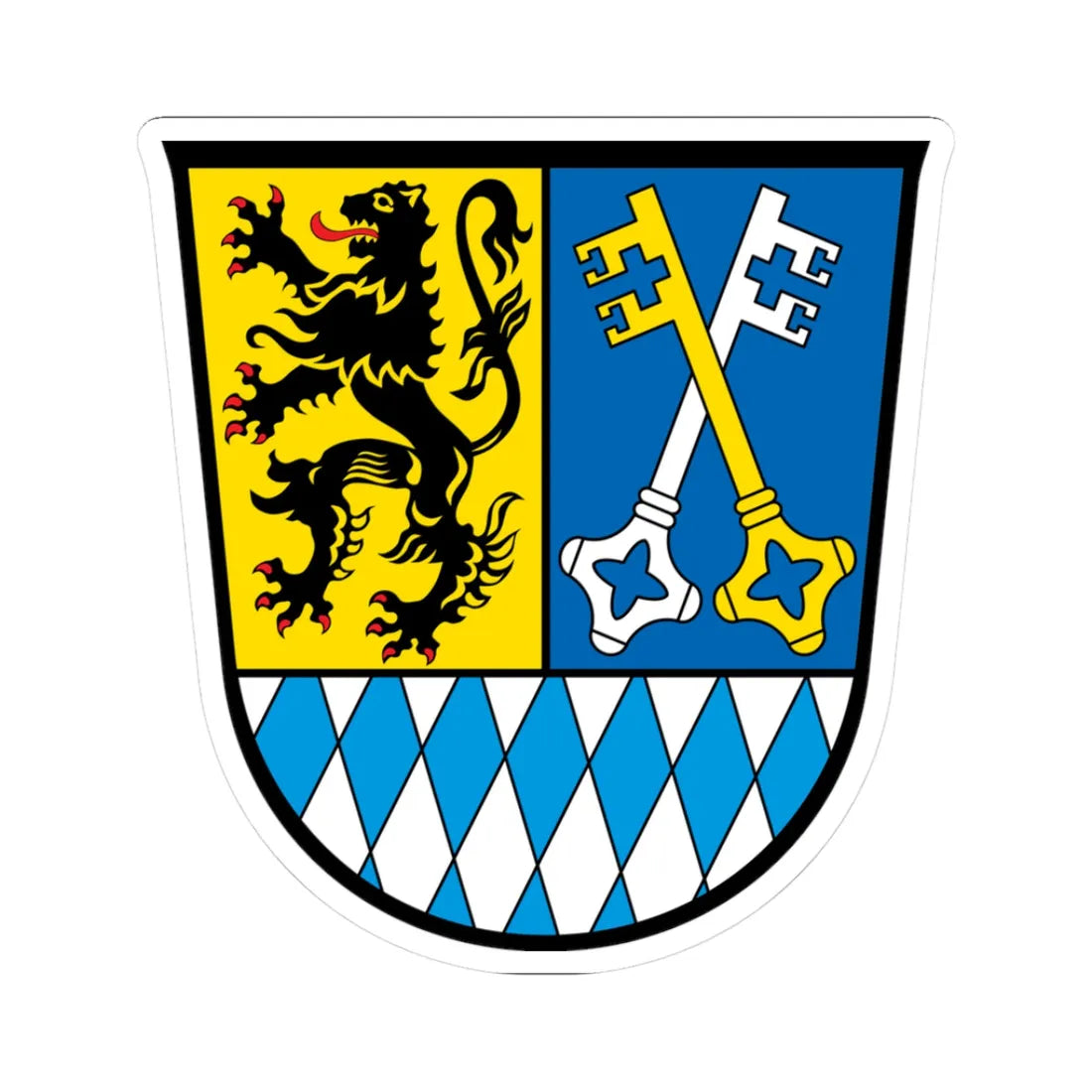 DEU Landkreis Berchtesgadener Land COA (Germany) (Coat of Arms) STICKER Vinyl Kiss-Cut Decal 3 Inch White - The Sticker Space